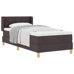 vidaXL Lit à ressorts avec tête de lit Marron foncé 200 x 90 cm tissu