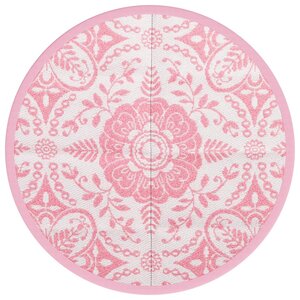 vidaXL Tapis d'extérieur rose Ø120 cm PP
