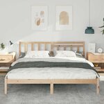 vidaXL Cadre de lit avec tête de lit Marron 180 x 200 cm Pin massif