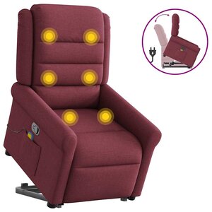 vidaXL Fauteuil inclinable de massage Rouge bordeaux Tissu