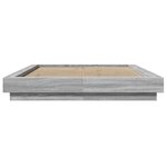 vidaXL Cadre de lit et lumières LED sans matelas sonoma gris 135x190cm