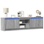 vidaXL Meuble TV avec LED sonoma gris 180x34x50 cm bois d'ingénierie