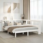vidaXL Lit bibliothèque sans matelas blanc 135x190 cm bois pin massif