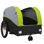 vidaXL Remorque de vélo noir et vert 30 kg fer