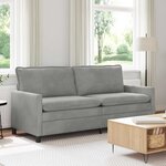 vidaXL Canapé Gris clair 196 x 81 x 87 5 cm Velours