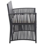 vidaXL Salon de jardin 4 Pièces avec coussin Résine tressée Noir