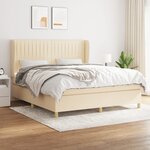 vidaXL Sommier à lattes de lit avec matelas Crème 180x200 cm Tissu