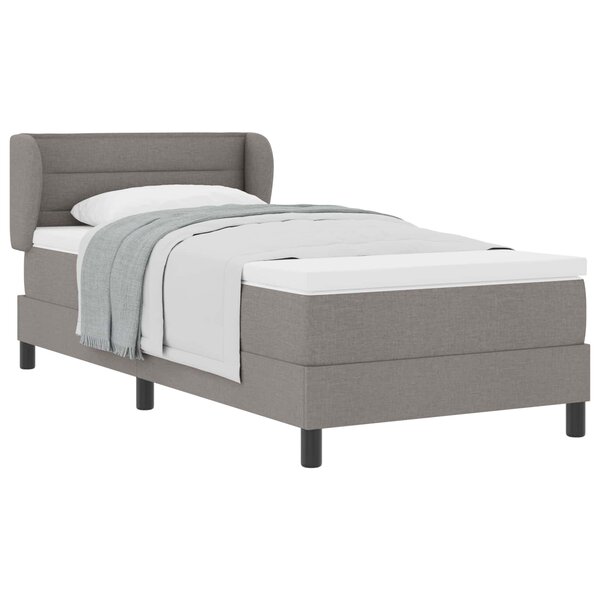 vidaXL Lit à ressorts avec matelas Taupe 80 x 200 cm tissu