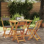 vidaXL Ensemble Bistro Pliable 5 Pièces avec Coussins en Bois Massif d'Acacia