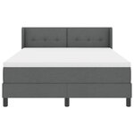 vidaXL Lit à ressorts avec tête de lit Gris foncé 200 x 160 cm tissu