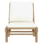 vidaXL Chaises de jardin lot de 2 avec coussins blanc crème bambou