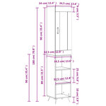 vidaXL Buffet haut Blanc 34 5x34x180 cm Bois d'ingénierie