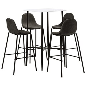 vidaXL Ensemble de bar 5 Pièces Tissu Gris foncé