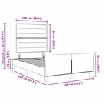 Cadre de Lit vidaXL Gris Foncé 120x200 cm Tissu