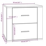 vidaXL Table de chevet Chêne marron 50x39x47 cm