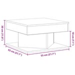 vidaXL Table basse Chêne noir 57 x 57 x 30 cm Bois d'ingénierie