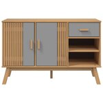 vidaXL Buffet OLDEN gris et marron 114x43x73 5 cm bois massif de pin