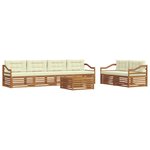 vidaXL Ensemble de canapés d'extérieur 7 pc Naturel et Crème