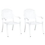 Chaises de jardin vidaXL 2 Pièces en aluminium blanc moulé