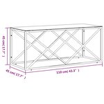 vidaXL Table basse 110x45x45 cm acier inoxydable et verre
