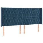 vidaXL Tête de lit avec oreilles Bleu foncé 203x16x118/128 cm Velours