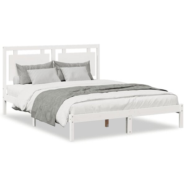 vidaXL Cadre de lit extra long sans matelas 160x210 cm bois massif