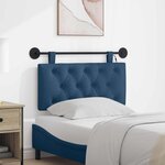 vidaXL Tête de lit suspendue Avec lumière LED Bleu Tissu