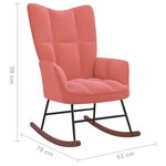 vidaXL Chaise à bascule avec repose-pied Rose Velours