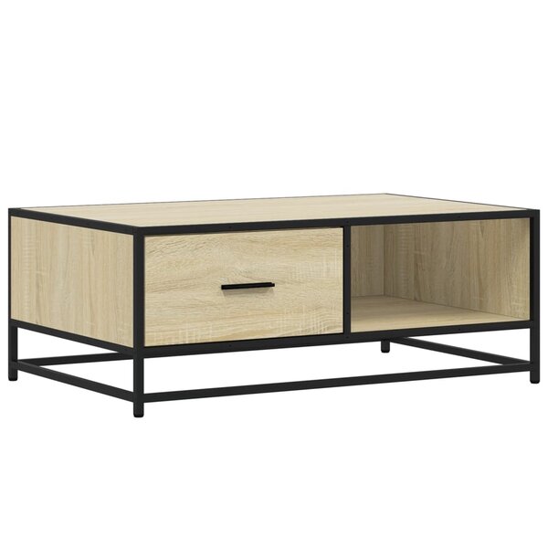 vidaXL Table basse chêne sonoma 90x57x35 cm bois d'ingénierie et métal