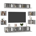 vidaXL Ensemble de meubles TV 10 Pièces Gris béton Bois d'ingénierie