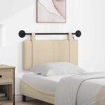 vidaXL Tête de lit suspendue Crème Tissu