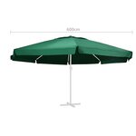 vidaXL Tissu de remplacement pour parasol d'extérieur Vert 610 cm