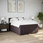 vidaXL Sommier à lattes de lit avec matelas Marron foncé 140x190 cm