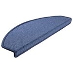 vidaXL Tapis d'escalier 10 pièces 65 x 24 x 4 cm Bleu Demi-rond Grand