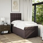 vidaXL Sommier à lattes de lit avec matelas Marron foncé 90x200 cm