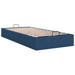 vidaXL Cadre de lit ottoman sans matelas bleu 90x200 cm tissu