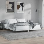 vidaXL Cadre de lit blanc brillant 160x200 cm bois d'ingénierie
