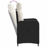 vidaXL Ensemble de salle à manger pour jardin 7 pc Noir et blanc crème