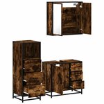 vidaXL Ensemble de meubles de salle de bain 3 Pièces Chêne fumé
