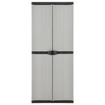 vidaXL Armoire de rangement de jardin 3 étagères Gris/noir 68x40x168cm