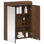 vidaXL Amoire de salle de bain avec miroir avec porte TULUM Chêne brun