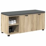 vidaXL Banc d'entrée avec coussin Uni Chêne Sonoma 100 x 38 x 46 cm