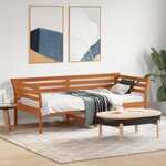 vidaXL Lit de jour sans matelas cire marron 90x190 cm bois pin massif