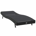 vidaXL Chaise longue Noir 70 x 197 x 82 cm Rattan synthétique  métal