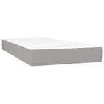 vidaXL Sommier à lattes de lit matelas LED gris clair 120x190 cm tissu