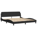 vidaXL Lit avec matelas noir 180x200 cm velours