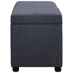 Banc banquette avec compartiment de rangement 116 cm polyester gris foncé 02_0010965
