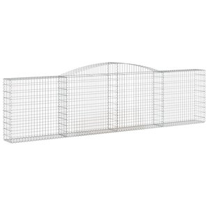 vidaXL Panier de gabions arqué 400x30x100/120 cm Fer galvanisé