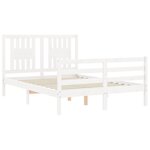 vidaXL Cadre de lit sans matelas blanc 140x190 cm bois massif