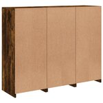 vidaXL Buffets avec lumières LED 3 Pièces chêne fumé bois d'ingénierie